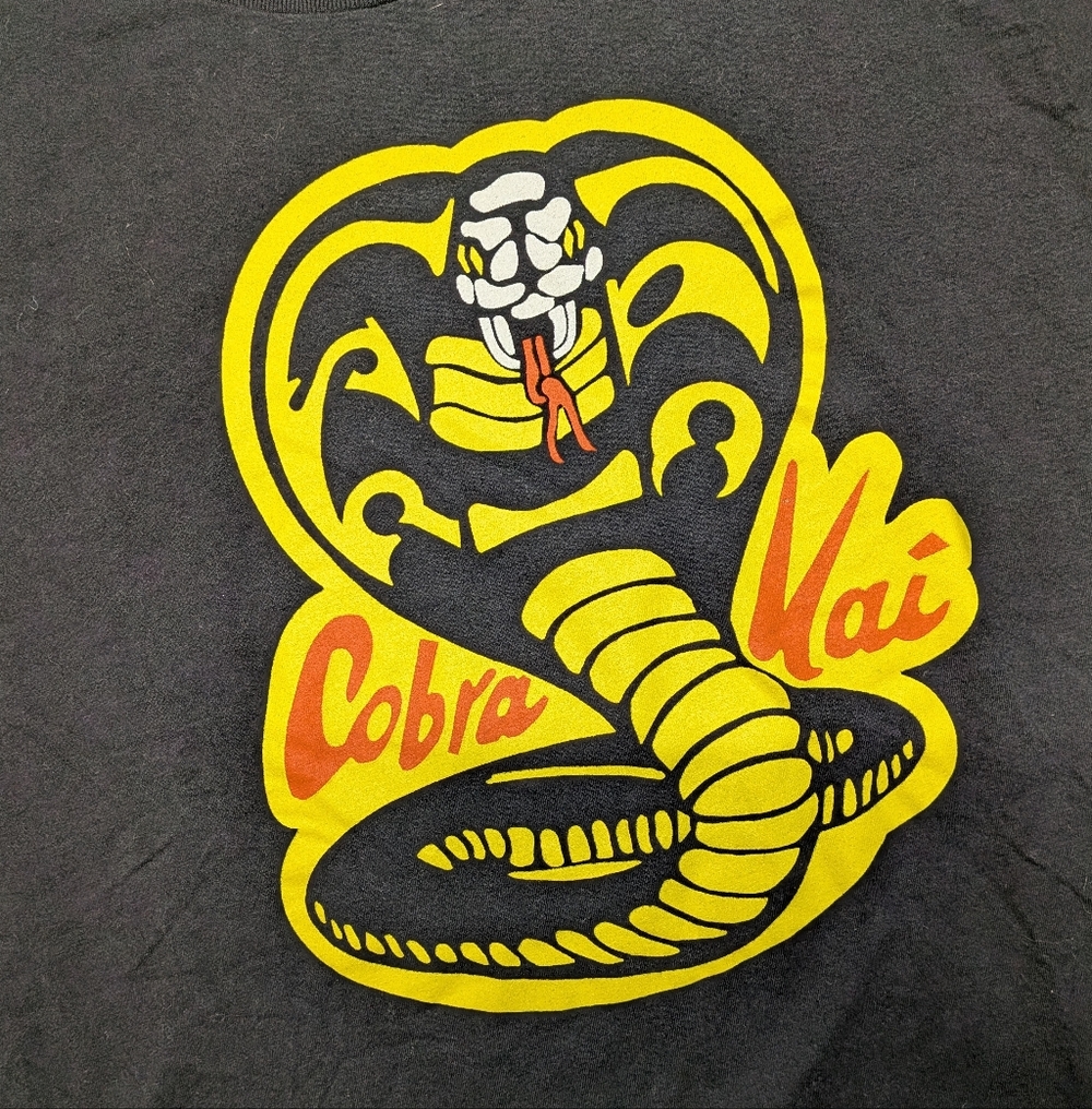 Bioworld Cobra Kai Black, Front Image Tee Men's Size Large